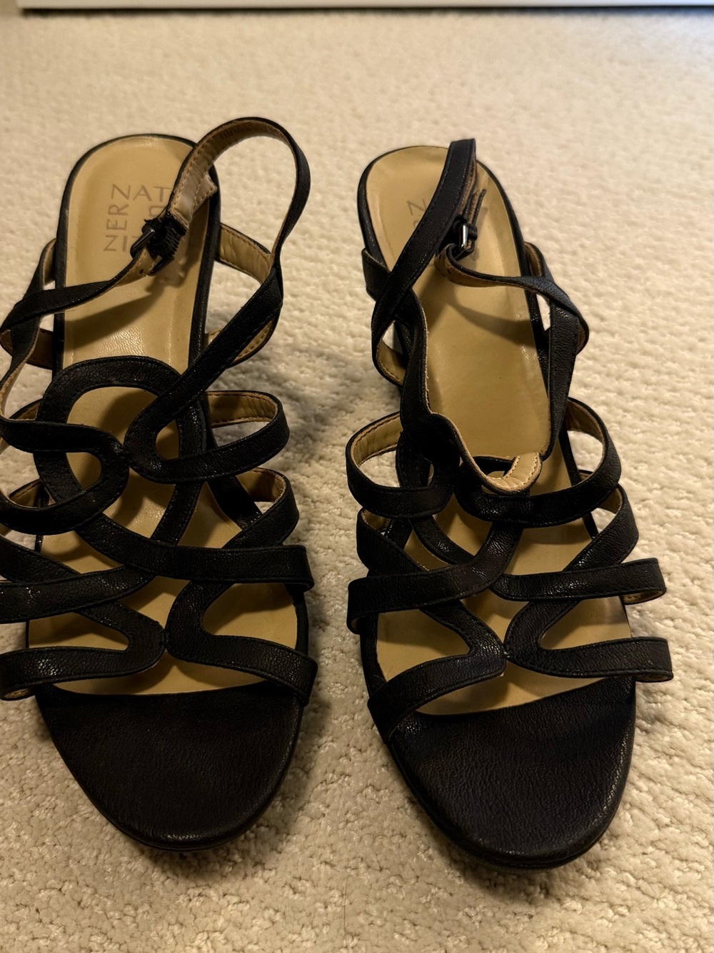 Naturalizer “Cameron” Black Strappy Slingback Heels 11M